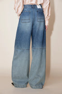 Kylie Rhinestone Gradient Washed Jeans in Cotton Denim