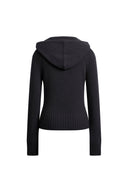 Vivi Kapuzen-Enganliegender Cardigan aus Merinowollstrick