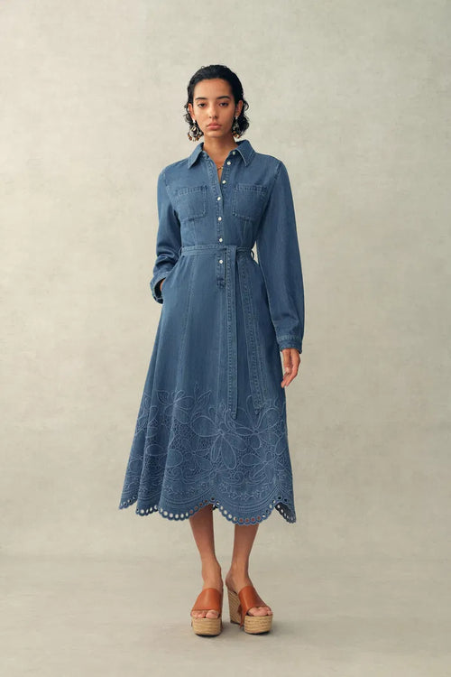 Eleanor Denim Shirt Dress in Tencel Cotton Denim