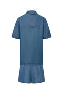 Maris Denim Shirt and Shorts Set in Technical Lyocell