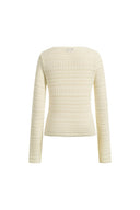 Vila Openwork Textured Lace-Trim V-Neck Cardigan In Fine Cotton Yarn Knit