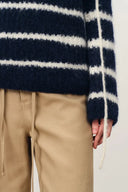 Rita Hand Painted Irregular Stripe Design Sweater in Alpaca Blend