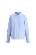 Claire Hemd mit doppeltem Kragen und Streifenmuster aus Jacquard-Popelin