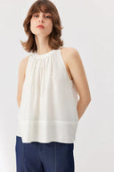 Haut blanc sans manches Leah en mélange de Tencel