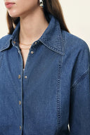 Skye Jeanshemd mit Nahtdetails aus Baumwoll-Denim