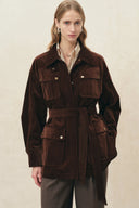 Tammy Belted Field Jacket in Heavyweight Corduroy