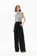 Lara Wide Leg Comfy Pants in Modal-Acetate Knit