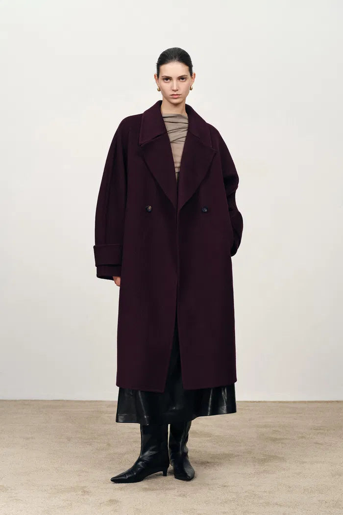 Emma Double Faced Cocoon Coat in Merino Wool