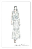 Grazia Sleeveless Ruffled Hem Top and Skirt Set in Linen Blend Knit