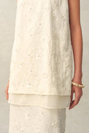 Lyra Beaded Sequin Sleeveless Top in Cotton Blend