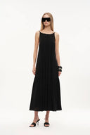 Obélisque Pleated Slip Dress in Matte Crepe