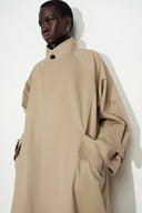 Esme Minimalist Oversized Long Trench Coat in Cotton Twill