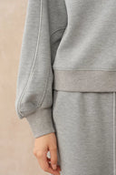 Danielle Leather Zip Lightweight Sweatshirt in Spacer Knit Fabric