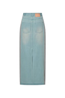 Mermaid Midi Skirt in Cotton Jersey Denim