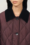 Chaqueta acolchada Udelle con cuello de pana en algodón mate con grafeno