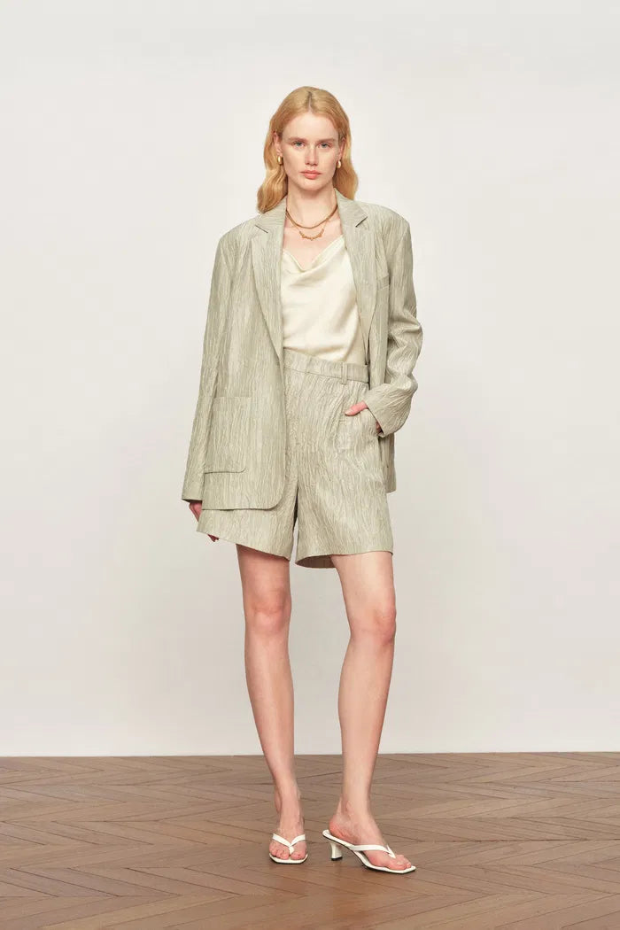 Cephas Pleated A lines Suit Shorts in Crepe Acetate