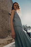 Veste en denim Elodie en denim d'été - Denim bleu clair délavé