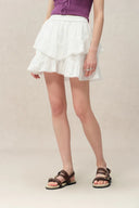 Vicky Ruffle Mini Skirt in Fine Cotton Voile