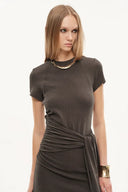 Vestige Tie Up Waist Dress in Cotton Knit