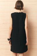 Rosalind Beaded Bow Detail Dress in Tweed