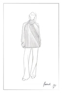 Hannah Asymmetrical Scarf Collar Sweater in Yak Down Knit