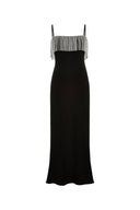 Nocturne Embellished Slip Dress in Viscose Acetate Blend