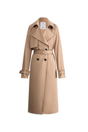 Anjea Wendemantel Doppelreihiger Trenchcoat aus Acetat-Woll-Mischung