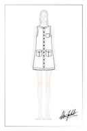 Cecilia Sleeveless Dress in Raw Denim