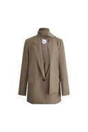 Blair Layered Look Two Piece Blazer in Fine Wool Suiting