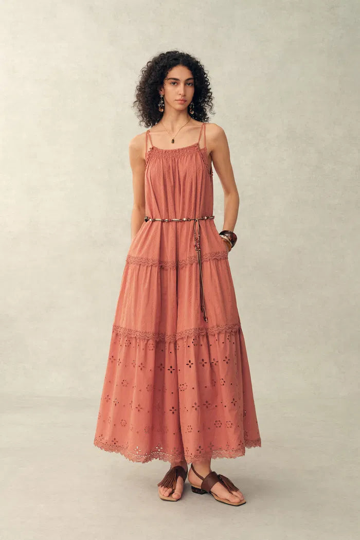 cotton strap dress for women Natural Braided Strap Maxi Dress Cotton