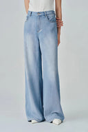 Jeans de Pierna Ancha Lavados Prevernae en Denim de Algodón