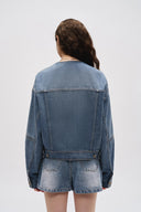 Helmingham Rundhalsjacke aus Lyocell Denim