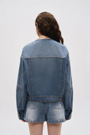Helmingham Rundhalsjacke aus Lyocell Denim