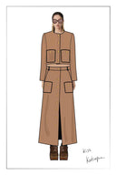 Olivia Contrast Trim Jacket in Faux Suede