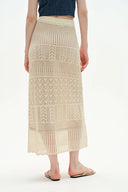 Grazia Sleeveless Ruffled Hem Top and Skirt Set in Linen Blend Knit