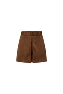 Clara Midi Rok in Premium Kunstsuède - Dieper Khaki