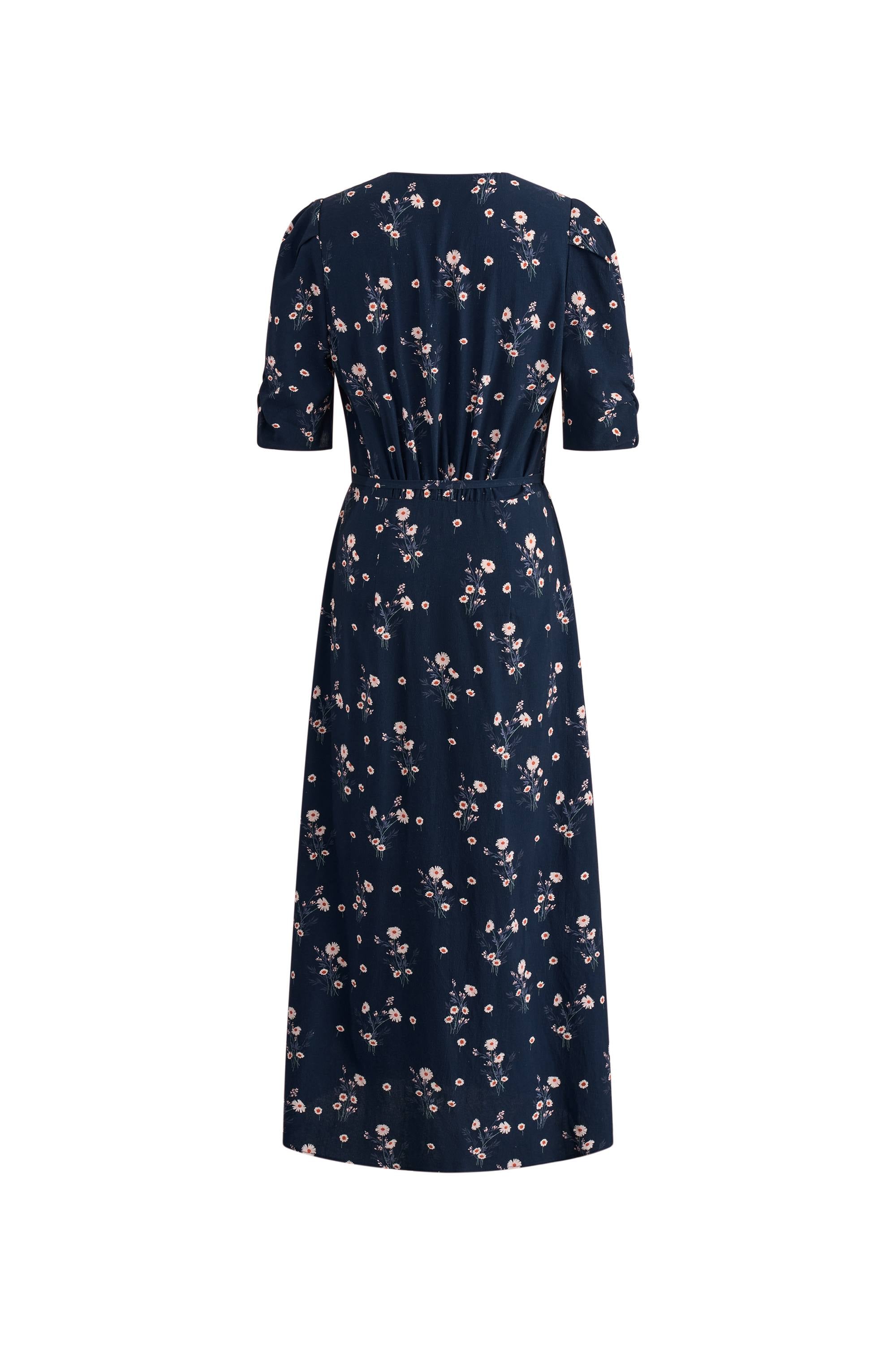 Teana French Floral Wrap Midi Dress in Tencel Blend M