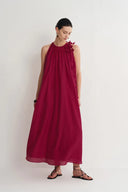 Alice Hand Woven Flora Sleeveless Dress in Acetate-Linen Blend