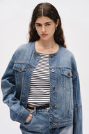 Helmingham Rundhalsjacke aus Lyocell Denim