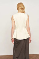 Top sans manches Lily White en denim de coton