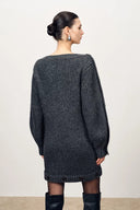 Robe ajustable épaules dénudées Kylie en tricot laine mérinos fil grossier