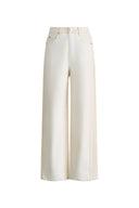 Ginevra White Colorblock Jeans in Cotton Denim