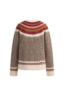 Freya Fair Isle Pony Sweater in Merino Wool Blend Knit