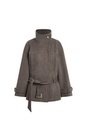 Dublin taillierter Cropped-Mantel mit niedriger Taille und Wollmischung