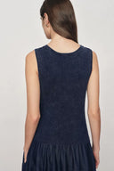 Abito Keira senza maniche in maglia di cotone con denim Tencel