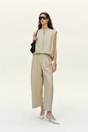 Sienna Relaxed Tailored Sleeveless Top in Cotton Blend