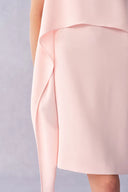 Vestido sin mangas con pliegues laterales ondulados Cilace en tejido mate texturizado