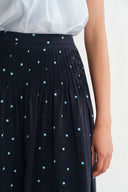 Nora Tupfen-Rock aus Leinenmischung - Deep Wash