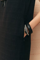 Rosalind Beaded Bow Detail Dress in Tweed