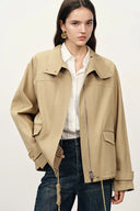Juliette Contrast Plaid Lined Jacket in Water Repellent Cotton